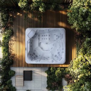AquaSolus Aspen hot tub, overhead view