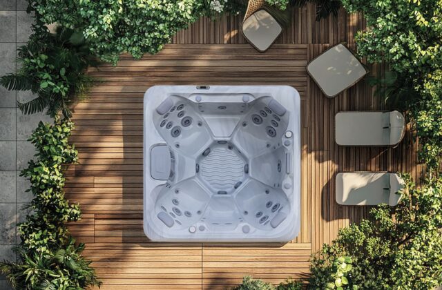 AquaSolus Calma hot tub, overhead view