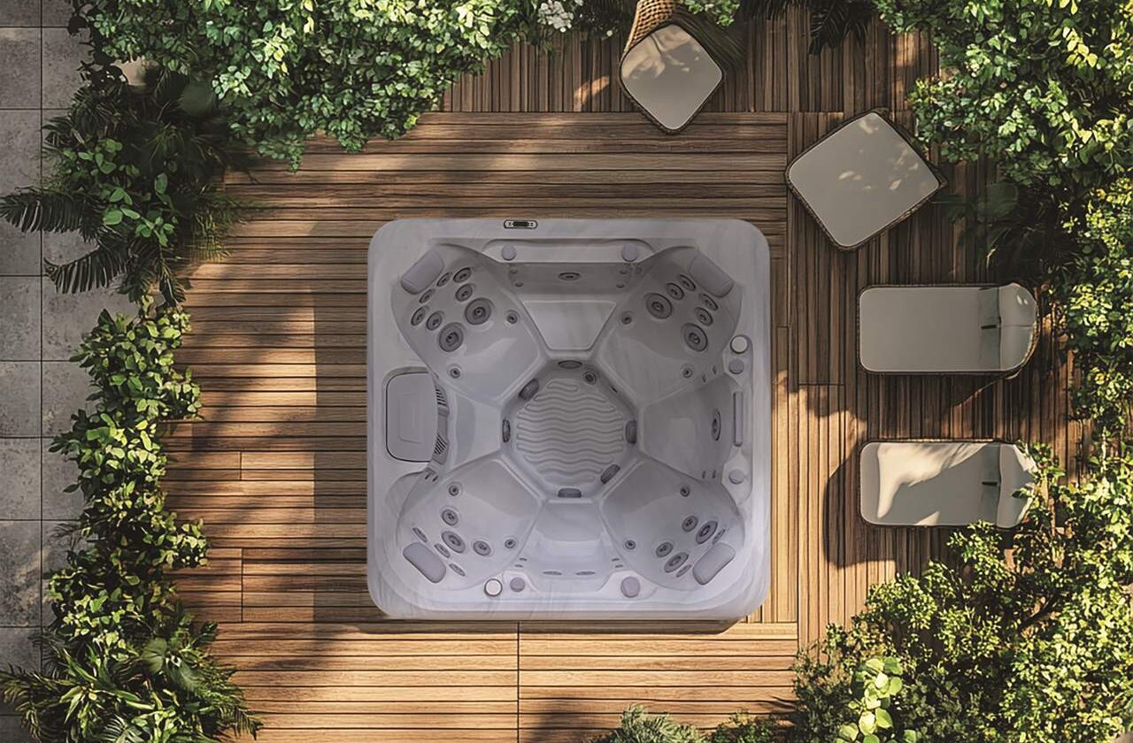 AquaSolus Calma hot tub, overhead view