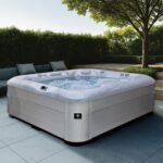AquaSolus Calma hot tub in a garden