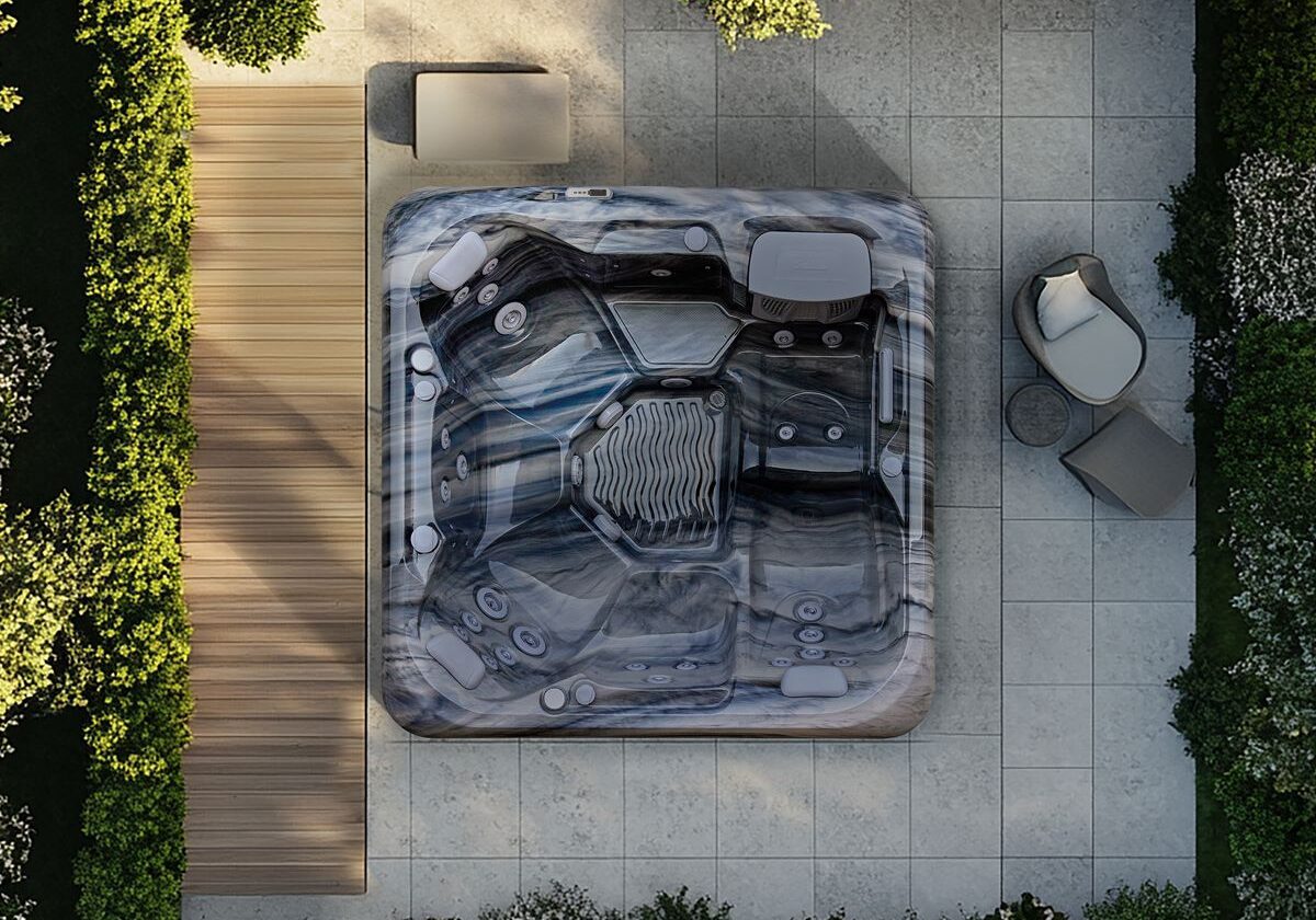 AquaSolus Cypress hot tub, overhead view