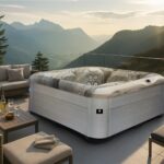 AquaSolus Eden hot tub in a garden