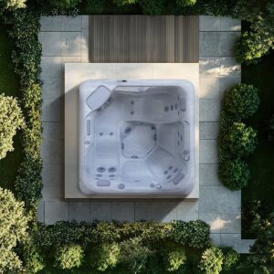 AquaSolus Zephyr hot tub, overhead view