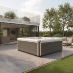 Spa AquaSolus Cascade en un jardín