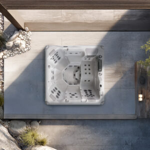 AquaSolus Serenity hot tub, overhead view