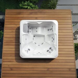 AquaSolus Vacation Cypress hot tub, overhead view